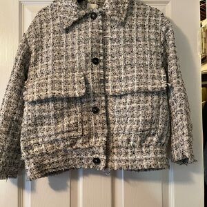 H&M Black and White Tweed Blazer
